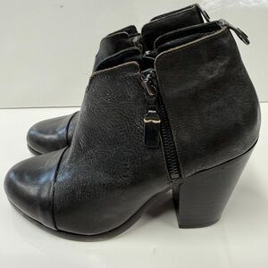 rag & bone Margot Black 3” Heel Ankle Boot Bootie Leather Upper Lined & Sole 7.5